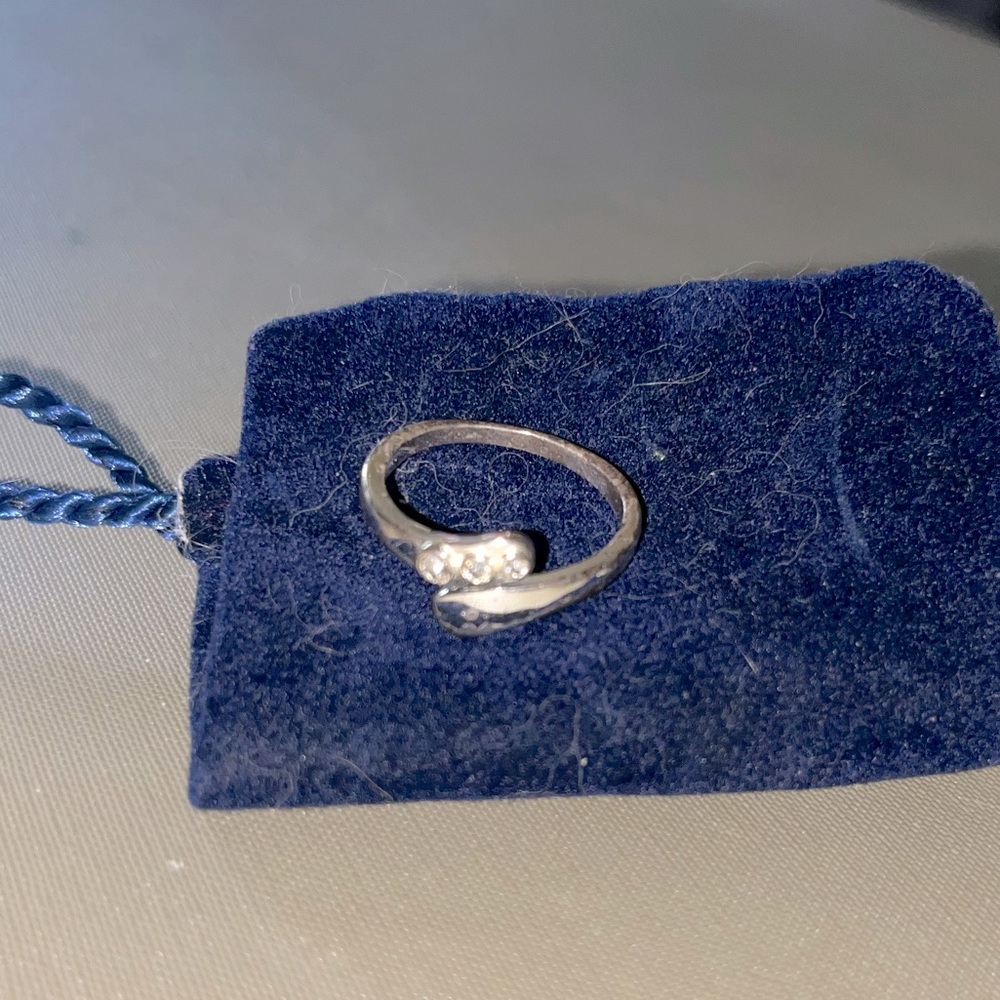 Silver rhinestone wrap ring